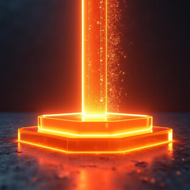 Abstract 3D representation of a crypto launchpad process